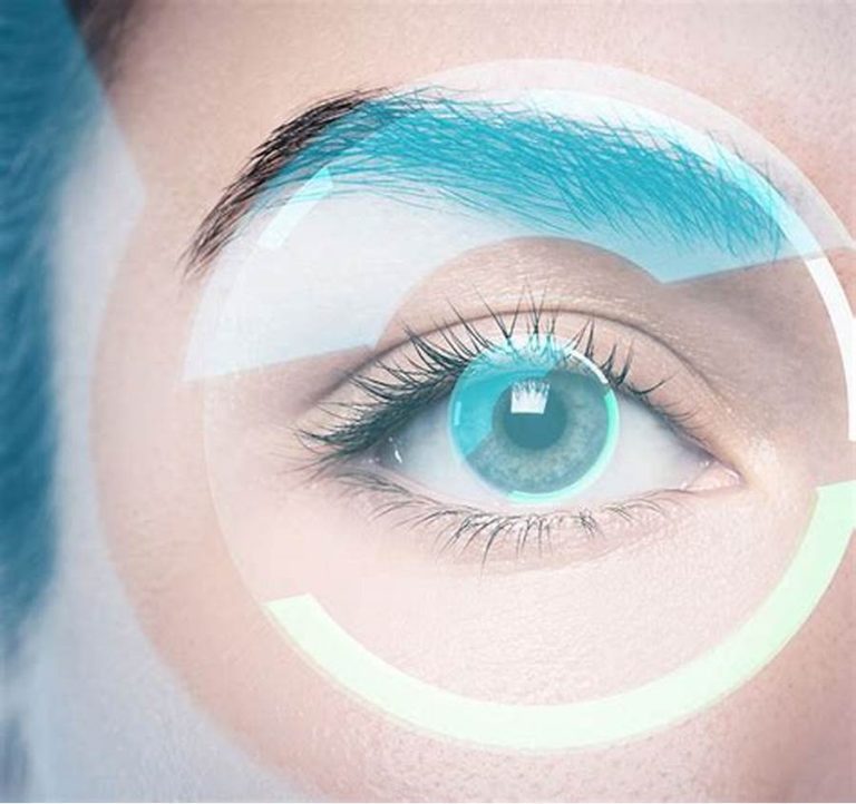 An ophthalmologist explaining vision correction options to a patient.