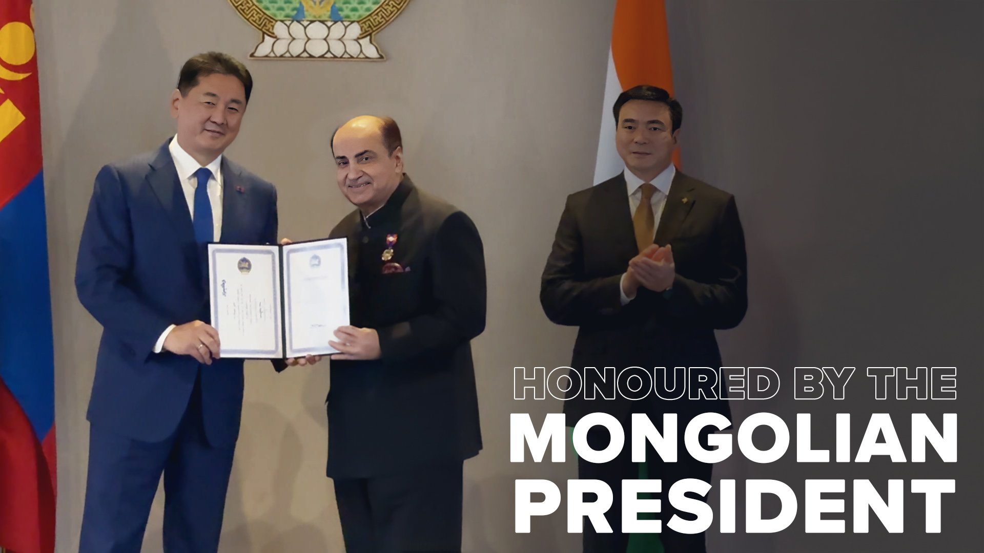 Dr Vipin Buckshey honoured by the President of Mongolia